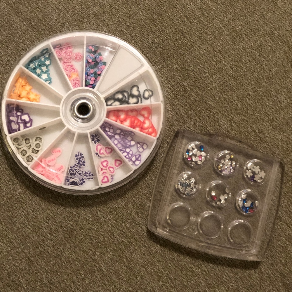 Assorted Flat Nail Decorations and Jewels